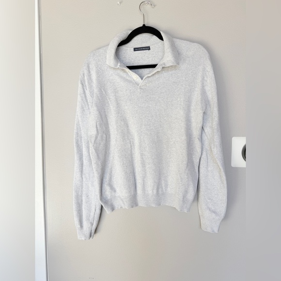 Brandy Melville Sweaters - Brandy Melville Light Gray Collared Knit Sweater